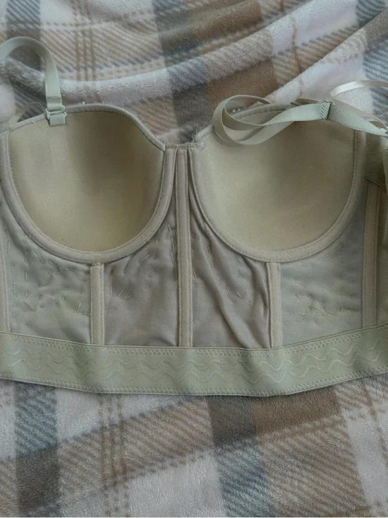 Windsor Champagne Sequin Beaded Bustier Crop Top - Picture 2 of 4